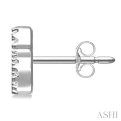 1/10 Ctw Initial 'S' Single Cut Diamond Earrings in 10K White Gold