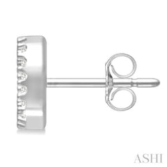 1/10 Ctw Initial 'D' Single Cut Diamond Earrings in 10K White Gold