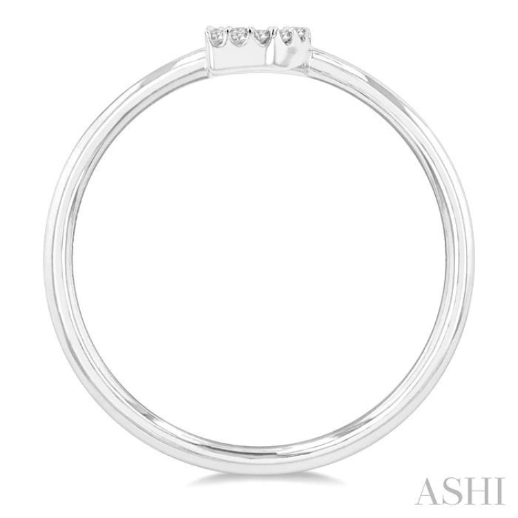 1/20 Ctw Initial 'D' Round Cut Diamond Fashion Ring in 10K White Gold