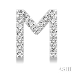 1/8 Ctw Initial 'M' Single Cut Diamond Earrings in 10K White Gold