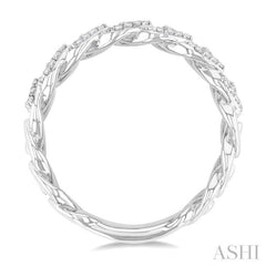 1/2 Ctw Cuban Link Round Cut Diamond Fashion Band in 14K White Gold