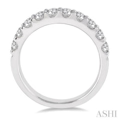 1 Ctw Round Cut Diamond Wedding Band in 14K White Gold