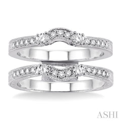 3/8 Ctw Round Cut Diamond Insert Ring in 14K White Gold