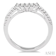 1/3 Ctw Round Cut Diamond Wedding Band in 14K White Gold