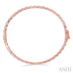 1/3 Ctw Twisted Vine Round Cut Diamond Stackable Bangle in 14K Rose Gold