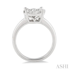 3/4 Ctw Lovebright Round Cut Diamond Bridal Ring in 14K White Gold