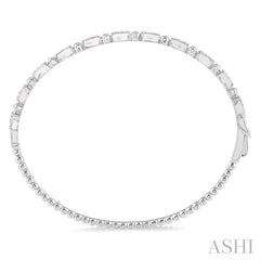1/2 Ctw Box Link Round Cut Stackable Diamond Bangle in 14K White Gold