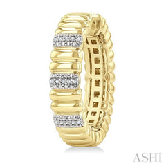 1/10 Ctw Bold Ribbed Round Cut Diamond Pirouette Fashion Hoop Earrings in Yellow Gold Vermeil