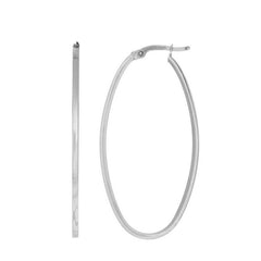 14K Gold Large Oval Hoop Earring