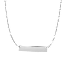 14K Gold Small Polished Bar Necklace