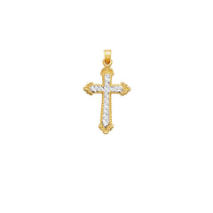 14K Gold Vintage Diamond Cut Cross
