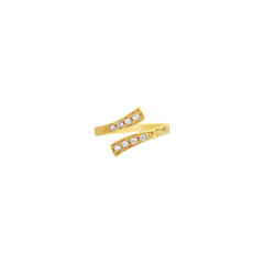 14K Gold Bypass CZ Toe Ring