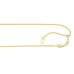 10K Gold 1.0mm Adjustable Wheat Chain 