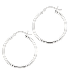 Sterling Silver Polished Earring with Hinged Clasp