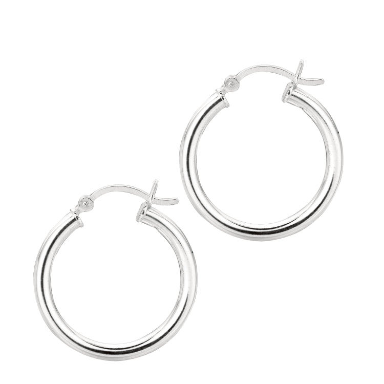 Sterling Silver Polished Earring with Hinged Clasp
