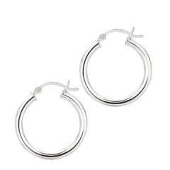 Sterling Silver Polished Earring with Hinged Clasp