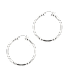 Sterling Silver Polished Earring with Hinged Clasp