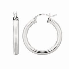 Sterling Silver Polished Earring with Hinged Clasp
