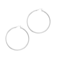 Sterling Silver Polished Earring with Hinged Clasp