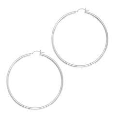 Sterling Silver Polished Earring with Hinged Clasp