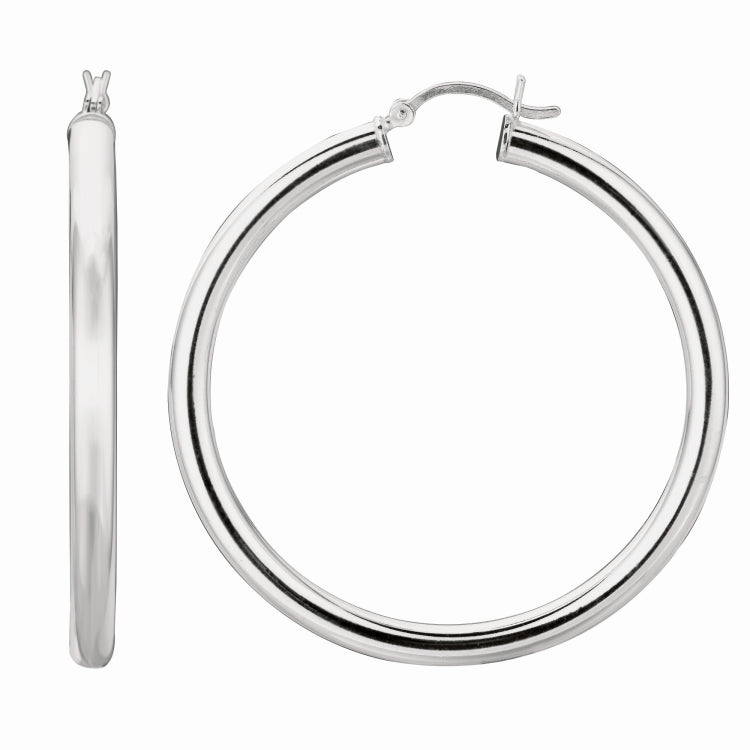 Sterling Silver Polished Earring with Hinged Clasp