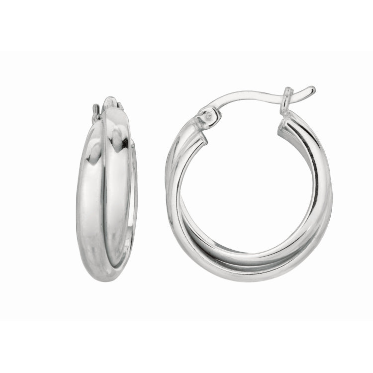 Sterling Silver Polished Earring with Hinged Clasp