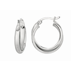 Sterling Silver Polished Earring with Hinged Clasp