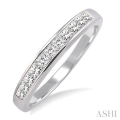 1/2 ctw Princess Cut Diamond Wedding Band in 14K White Gold