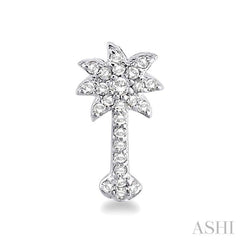 1/4 ctw Round Cut Diamond Palm Tree Earrings in 14K White Gold