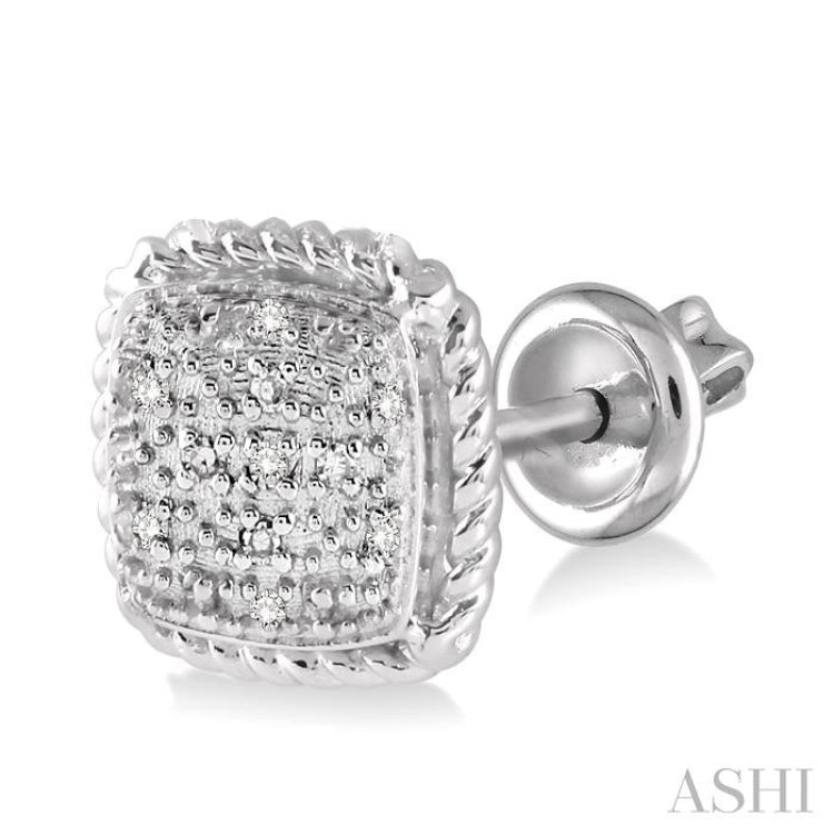 1/20 ctw Single Cut Diamond Earrings in Sterling Silver