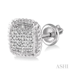 1/20 ctw Single Cut Diamond Earrings in Sterling Silver