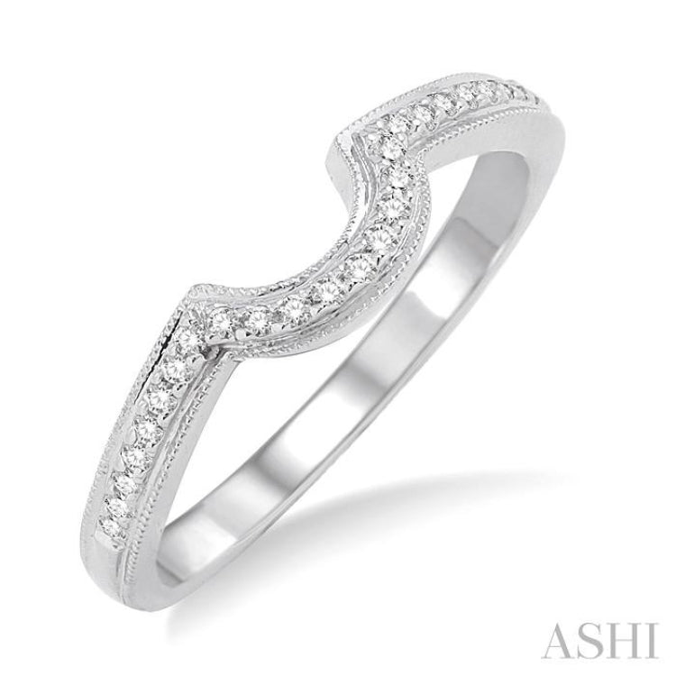 1/10 ctw Round Cut Diamond Wedding Band in 14K White Gold