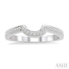 1/10 ctw Round Cut Diamond Wedding Band in 14K White Gold
