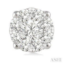 3/4 ctw Lovebright Round Cut Diamond Stud Earrings in 14K White Gold