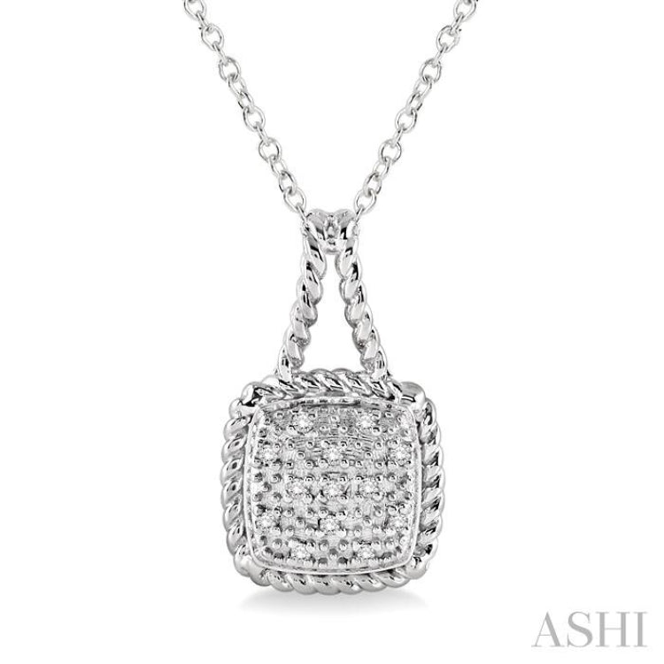 1/20 ctw Single Cut Diamond Pendant in Sterling Silver with Chain