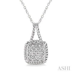 1/20 ctw Single Cut Diamond Pendant in Sterling Silver with Chain