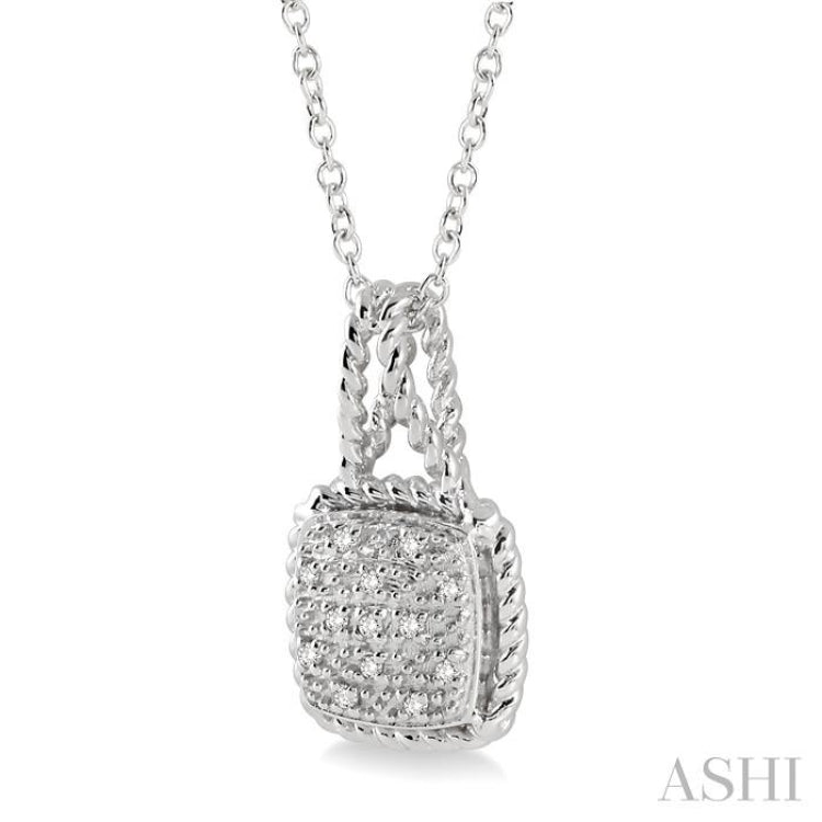 1/20 ctw Single Cut Diamond Pendant in Sterling Silver with Chain