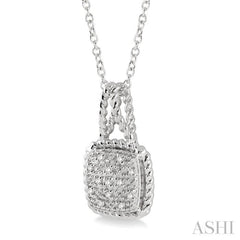 1/20 ctw Single Cut Diamond Pendant in Sterling Silver with Chain