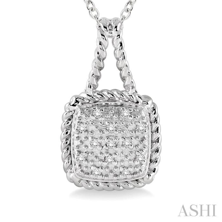 1/20 ctw Single Cut Diamond Pendant in Sterling Silver with Chain