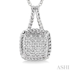 1/20 ctw Single Cut Diamond Pendant in Sterling Silver with Chain