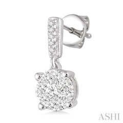 1/2 ctw Lovebright Round Cut Diamond Earrings in 14K White Gold