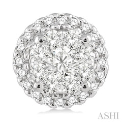 1 ctw Lovebright Round Cut Diamond Earrings in 14K White Gold