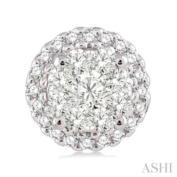 1/2 ctw Lovebright Round Cut Diamond Earrings in 14K White Gold