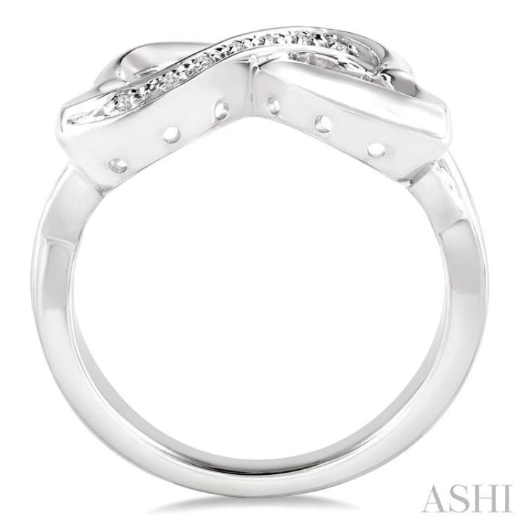 1/50 ctw Single Cut Diamond Infinity Ring in Sterling Silver