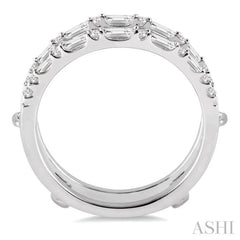 1/2 ctw Baguette and Round Cut Diamond Insert Ring in 14K White Gold