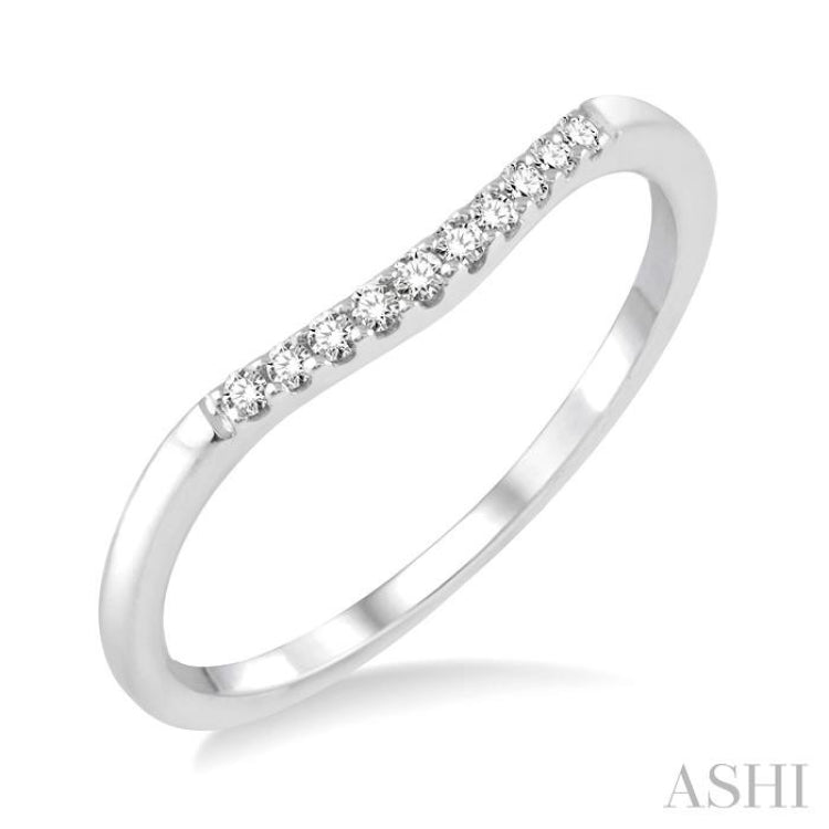 1/20 ctw Round Cut Diamond Wedding Band in 14K White Gold