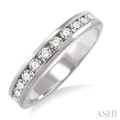 1/2 ctw Round Cut Diamond Wedding Band in 14K White Gold