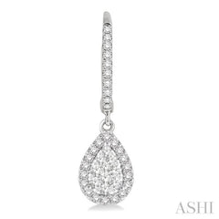 3/8 ctw Pear Shape Diamond Lovebright Earrings in 14K White Gold
