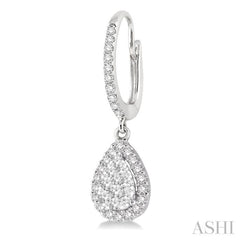 3/8 ctw Pear Shape Diamond Lovebright Earrings in 14K White Gold