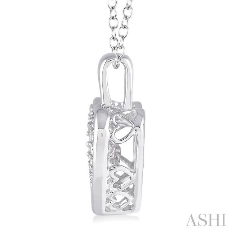 1/20 ctw Heart Shape Diamond Emotion Pendant in Sterling Silver with Chain